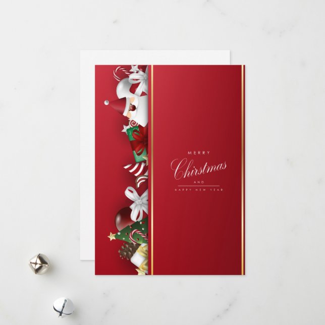 Feliz Natal e Cartão de Férias de Feliz ano novo (Frente/Verso In Situ)