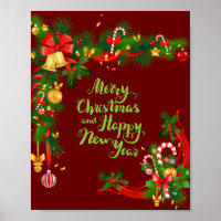 Feliz Natal e Poster de Ano Novo