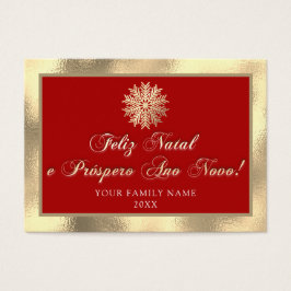 Feliz Natal e Próspero Ano Novo Vermelho Dourado