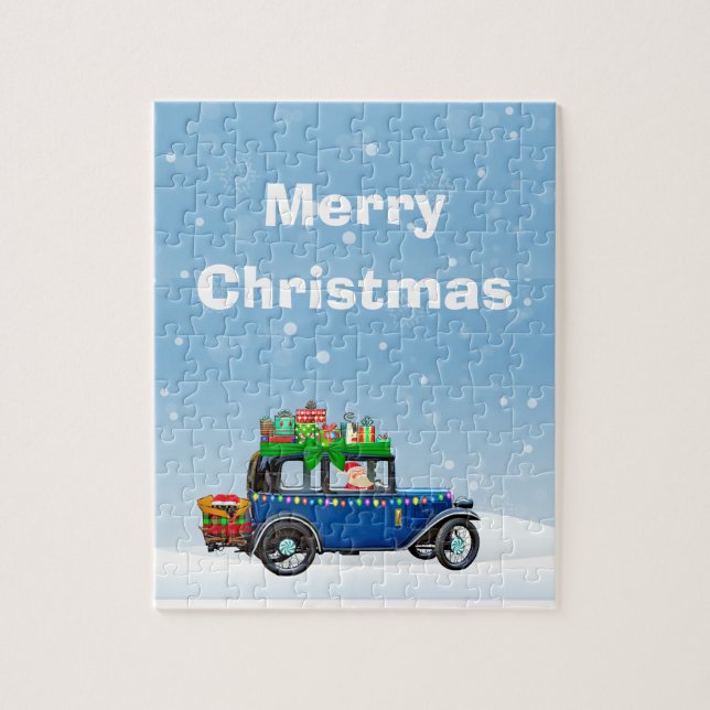 Feliz Natal e quebra-cabeça de Papai noel (Vertical)
