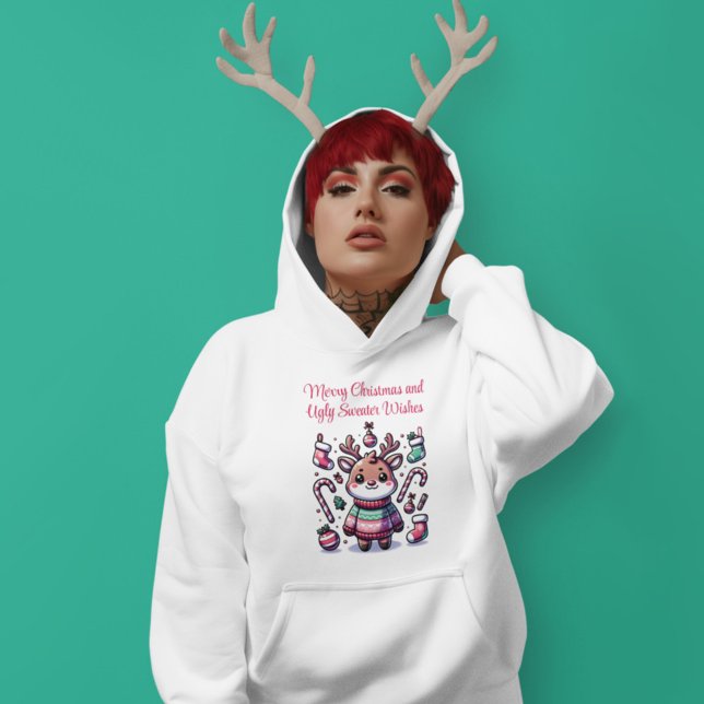 Feliz Natal e Suéter Feio Deseja Reindeer (Criador carregado)