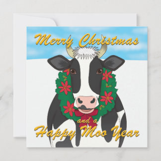 Feliz Natal e um Feliz Cartão de Natal de Moo