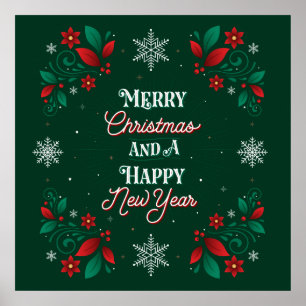 Feliz Natal e um poster 24x24 do feliz ano novo