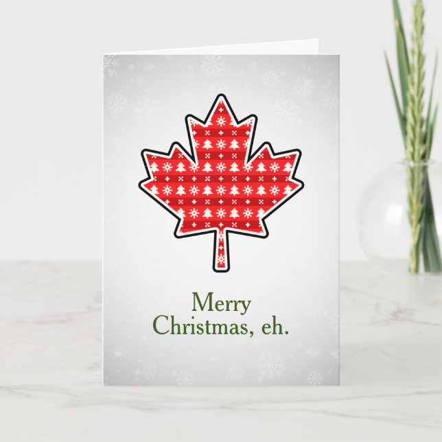 Feliz Natal Eh Cartão De Cartões de natal Canadens (Frente)