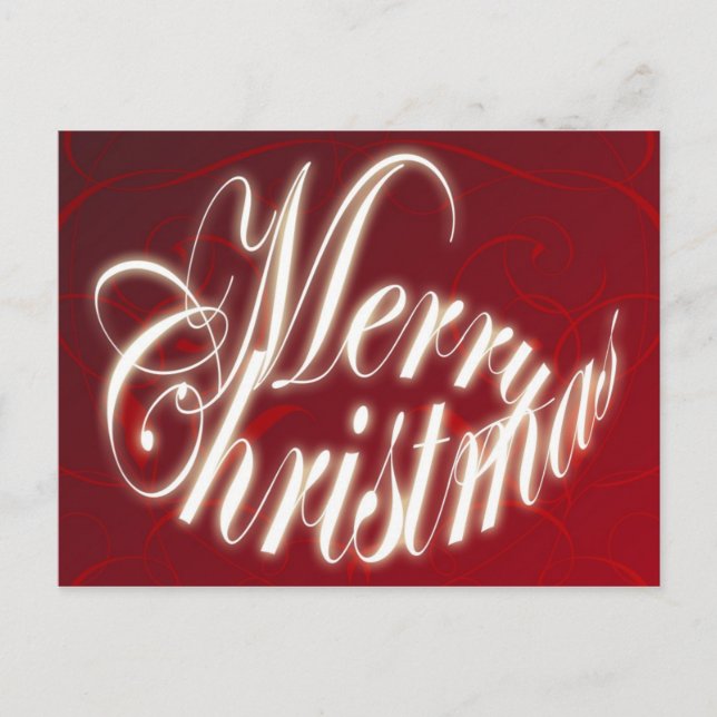 Feliz Natal em Cartão Postal Vermelho (Frente)