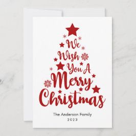 Feliz Natal Em Forma De Árvore Em Cartão De Natal 