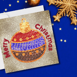 Feliz Natal - enfeite brilhante com lantejoulas