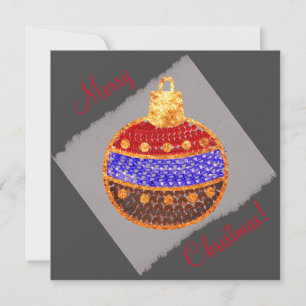 Feliz Natal - enfeite brilhante com lantejoulas