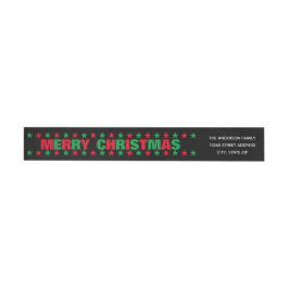 Feliz Natal - Etiqueta de Endereço de Retorno Long