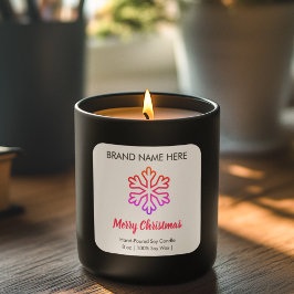 Feliz Natal | Etiquetas de Velas Modernas de Floco