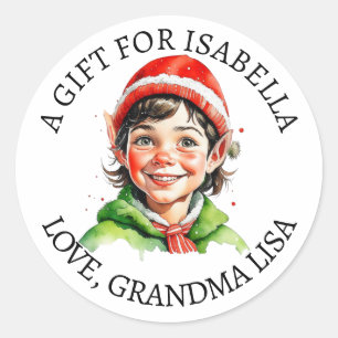 Feliz Natal Etiquetas para presentes de garotinh