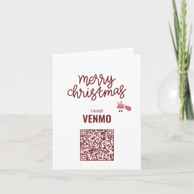 Feliz Natal Eu aceito o cartão de férias do VENMO  (Frente)