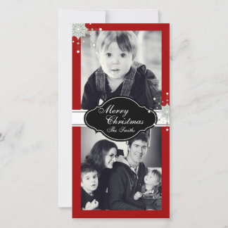 Feliz Natal Família Dois Cartões com fotos - Verme