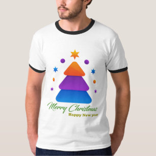 Feliz Natal Feliz Ano Novo Camiseta Masculina