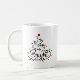 Feliz Natal, feliz e Brilho, caneca de natal