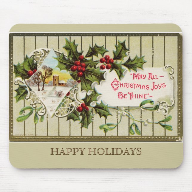 Feliz Natal Feliz Férias Mousepad (Frente)