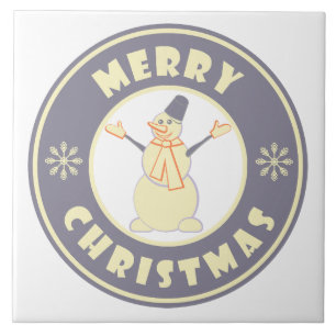 Feliz Natal Feliz Snowman famoso estilo de café