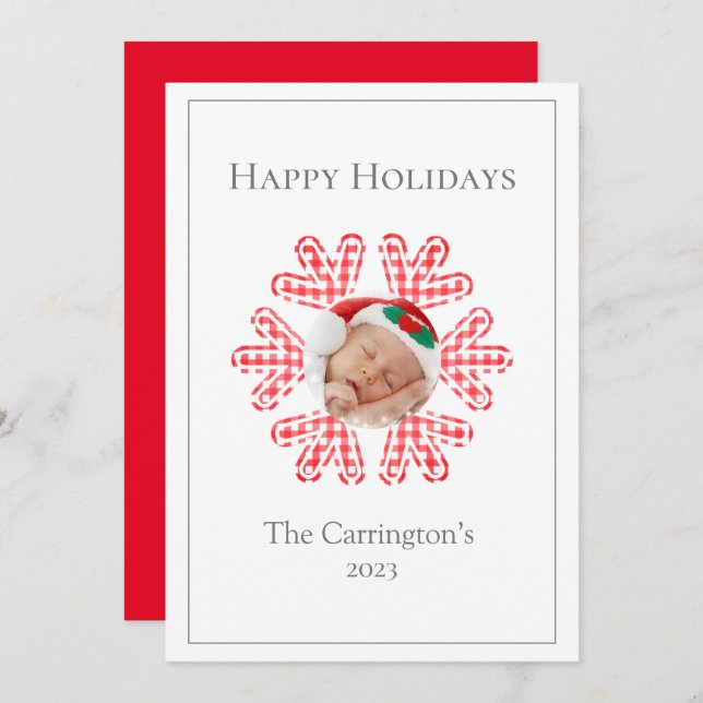 Feliz Natal Feriado de Fotografias da Xadrez Verme (Frente/Verso)