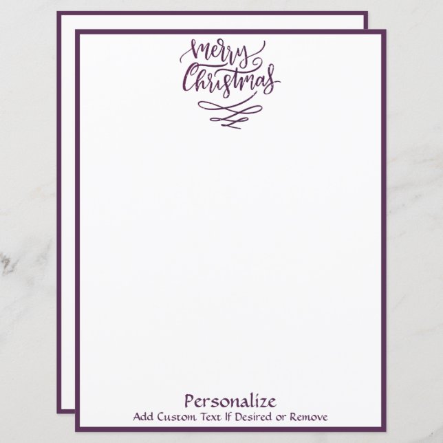 Feliz Natal Feriado Roxo Personalizado (Frente/Verso)