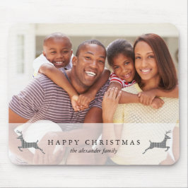 Feliz Natal Feriado, Rustic Deer Photo Mousepad