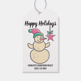 Feliz Natal Feriados Snowman Companhia - Etiquetas