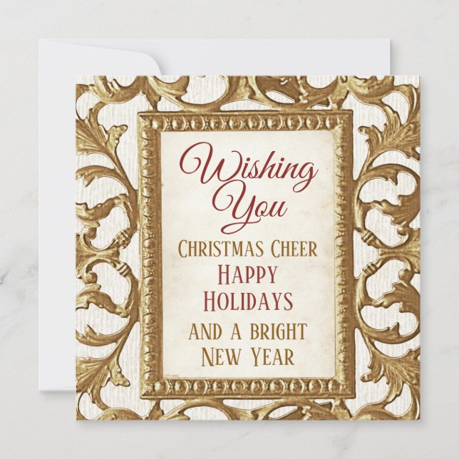 Feliz Natal Férias Felizes Ano Novo Dourado (Frente)