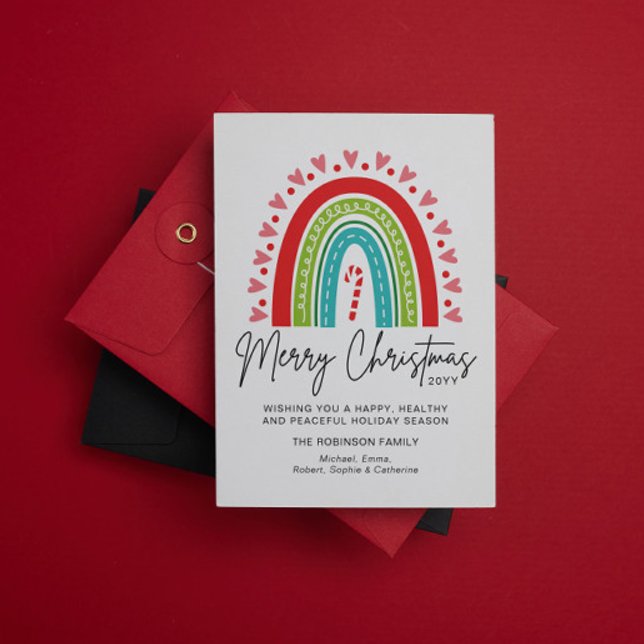 Feliz Natal Festivo Arco-Íris Doce Coração (Criador carregado)