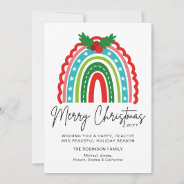 Feliz Natal Festivo Arco-Íris Holly Modern