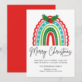 Feliz Natal Festivo Arco-Íris Holly Modern