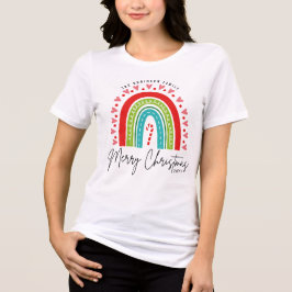 Feliz Natal Festivo Rainbow Candy Cane Heart