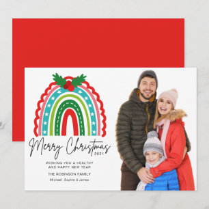 Feliz Natal Festivo Rainbow Holly Foto