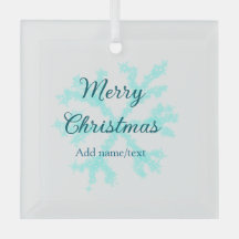 Feliz Natal flocos de neve azuis brilhando