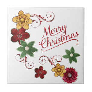 Feliz Natal Flor Swirl