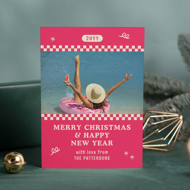 Feliz Natal - Foto Cor-de-Rosa Personalizada (Criador carregado)