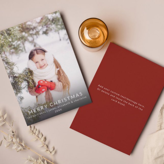 Feliz Natal Foto da Família Chic | Cartão de Natal (Criador carregado)