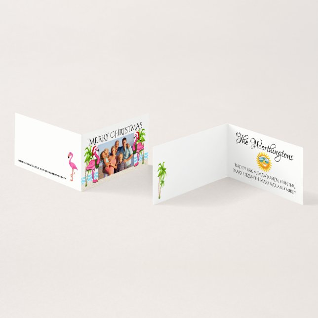 Feliz Natal Foto da Família Flamingo (Interior e exterior)