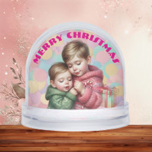 Feliz Natal Foto de Família Dois Irmãos Pastel 