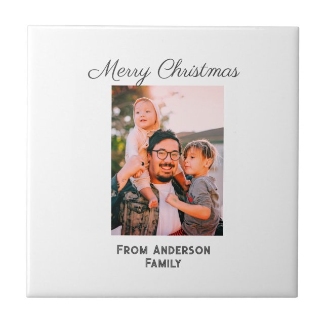 Feliz Natal foto do amor moderno família simples m (Frente)