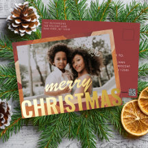 Feliz Natal Foto Moderna Abstrato Watercolor