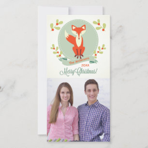 Feliz Natal Fox - Cartões de foto de Natal