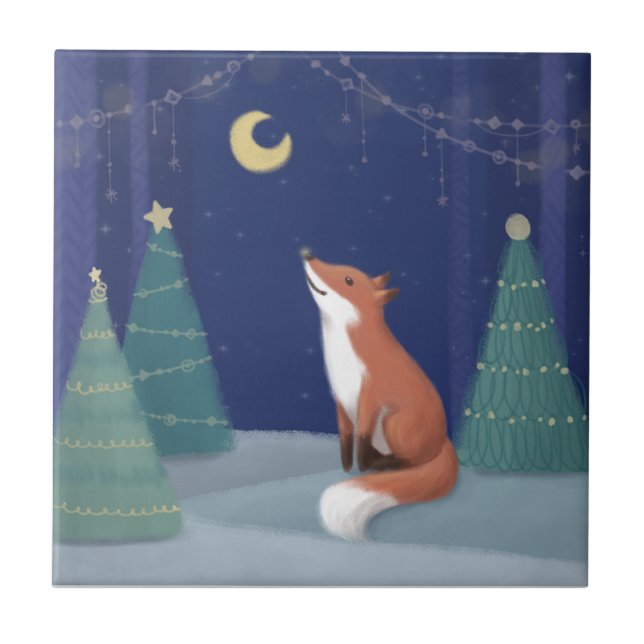 Feliz Natal: Fox Illustration Art (Frente)