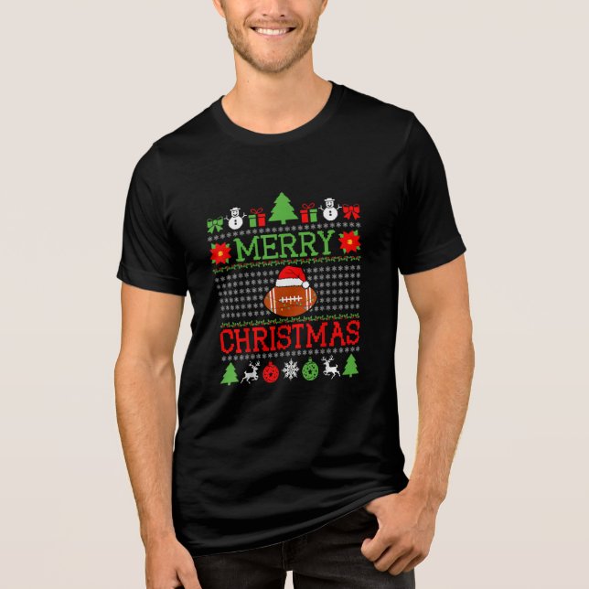 Feliz Natal Futebol Santa Hat Ugly Sweater Pa (Frente)