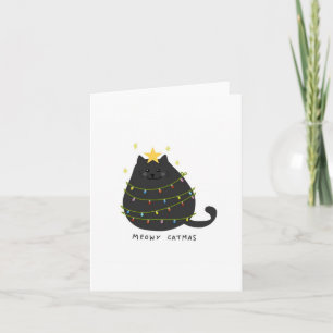 Feliz Natal Gatinho Árvore de Natal Cartão de Nata