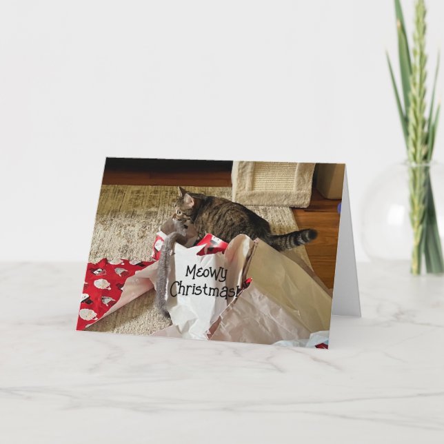 Feliz Natal Gato, aproveitando os cartões personal (Frente)