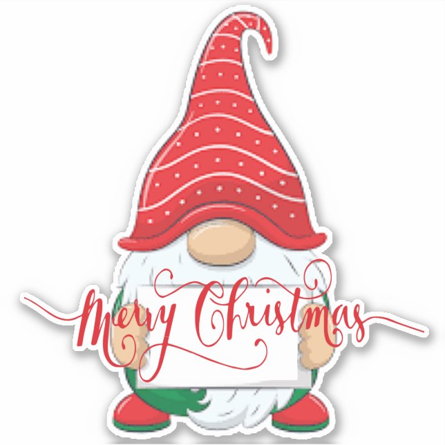 Feliz Natal gnomo Adesivo (Frente)
