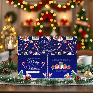 Feliz Natal, HO!HO!HO! Convite Azul Personalizado