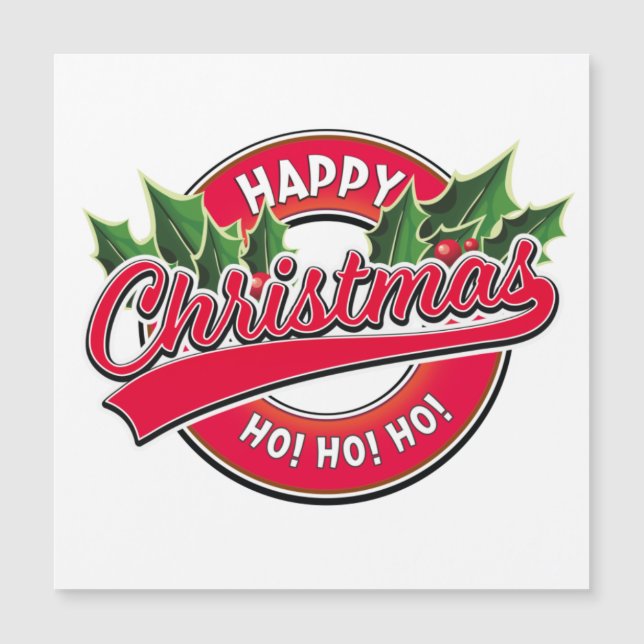 Feliz Natal Ho! Ho! Ho! ímã de carro (Frente)