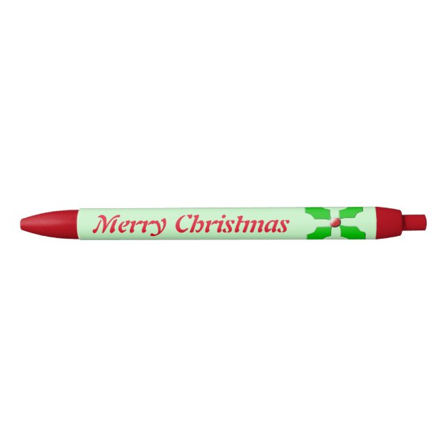 Feliz Natal Holly Caneta Personalizada (Frente)