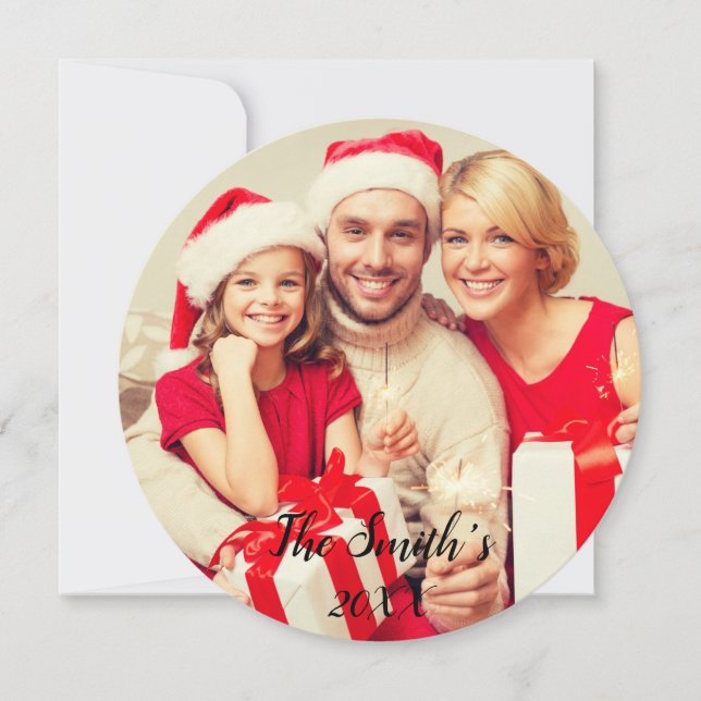 Feliz Natal Holly Cartão com fotos II (Frente)