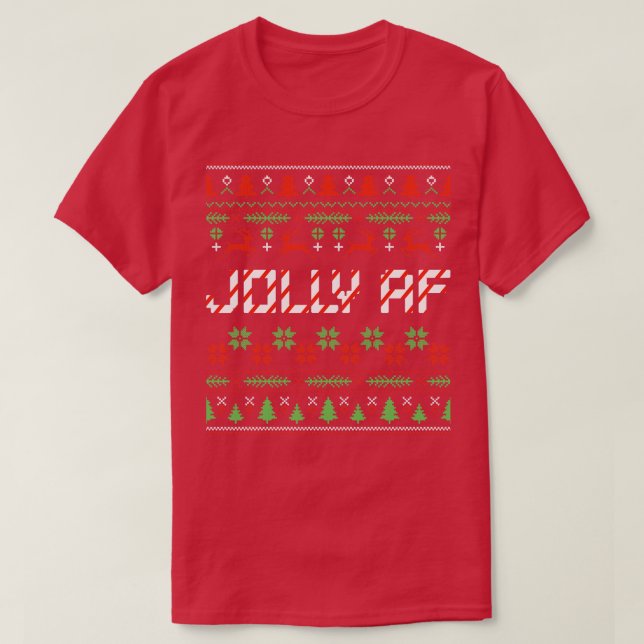 Feliz Natal Jolly AF feio suéter de natal (Frente do Design)